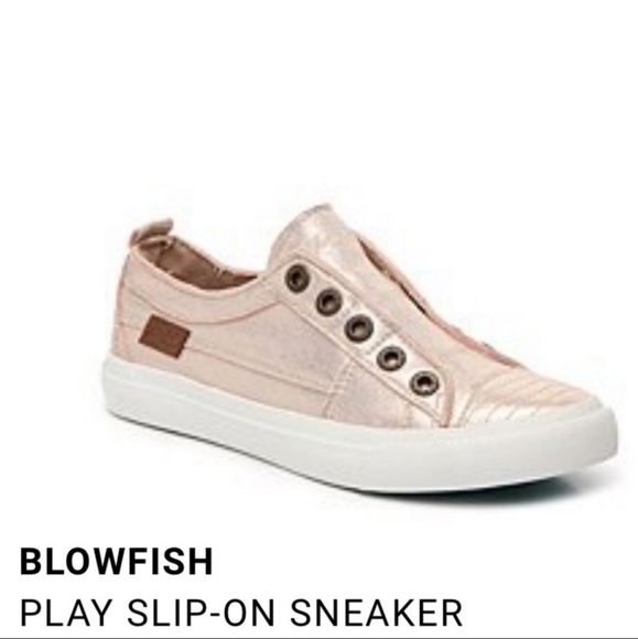 Blowfish Shoes | Blowfish Pink Metallic Slipon Sneakers Sz 65 | Poshmark